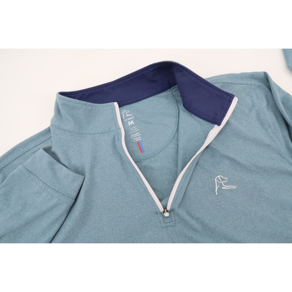 Rhoback 1/4 Zip Pullover Mens Medium Blue Heather Performance Stretch Golf